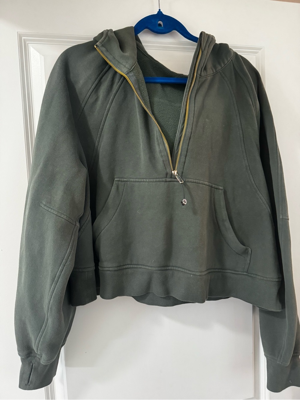 lululemon Scuba Oversized Half-Zip Hoodie Dark Forest/Gold XL/XXL